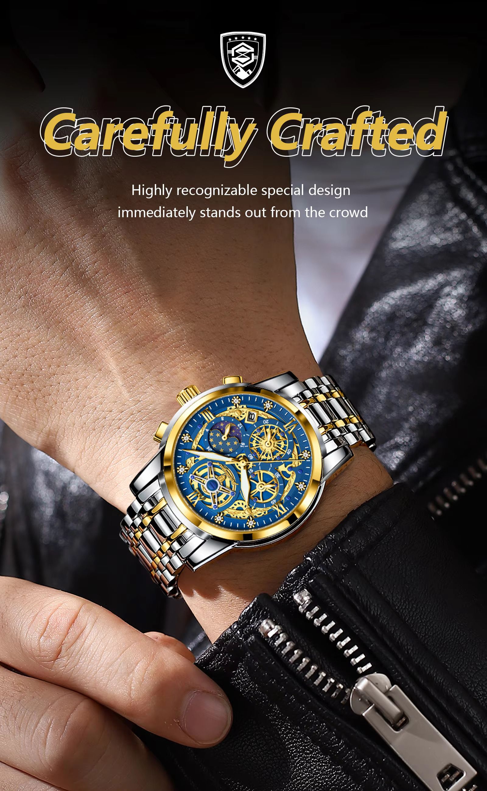 Top Brand POEDAGAR 984 Arrivals Quartz Watch for Men Luxury Stainless Steel Waterproof Chronograph Men Watches Relogio Masculino