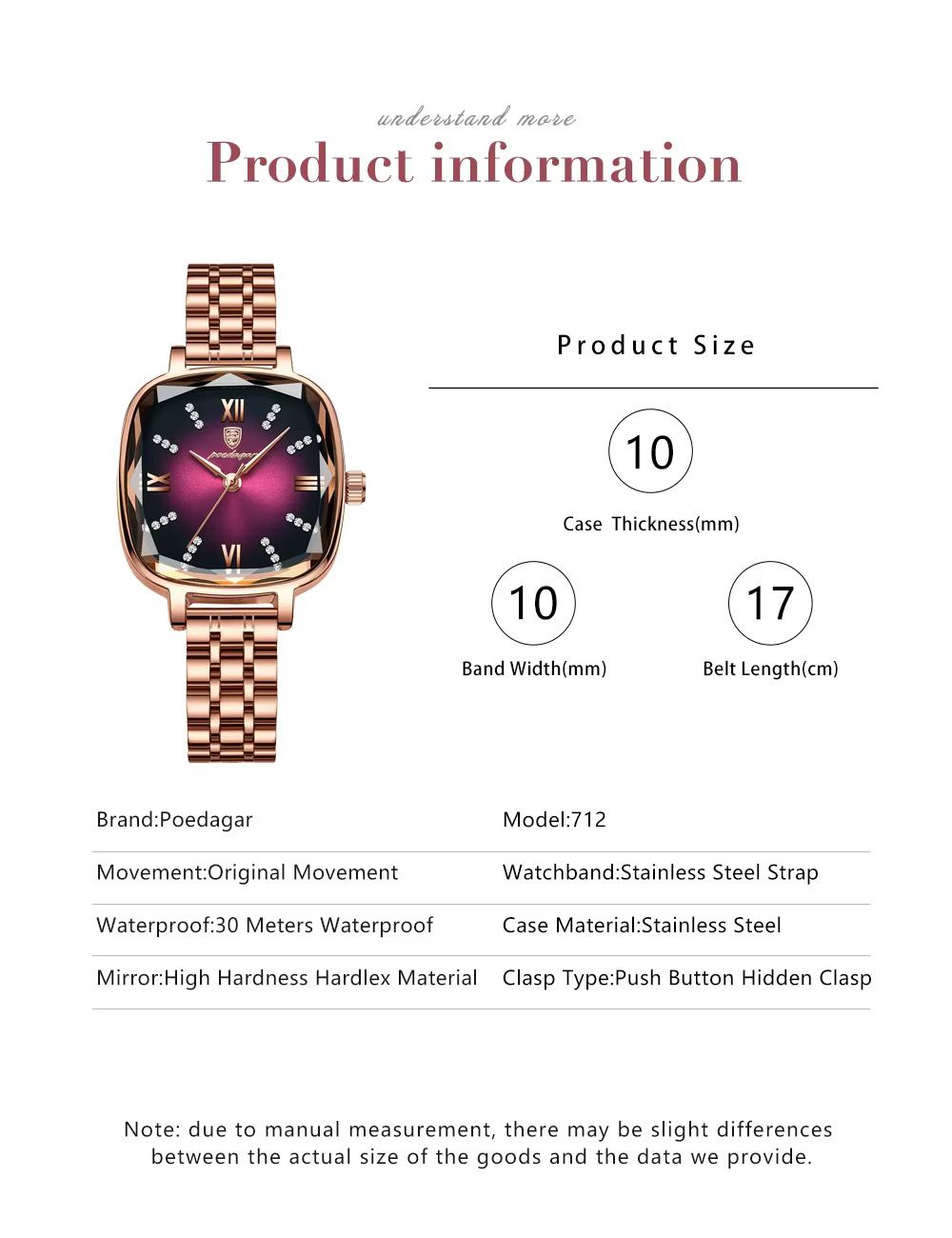 POEDAGAR 712 Luxury Crystal Women Quartz Watches Top Brand Relogio Fashion Diamond Ladies Watch Steel Wristwatch for Female