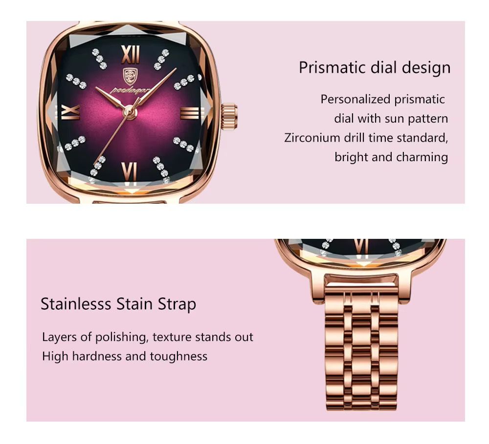 POEDAGAR 712 Luxury Crystal Women Quartz Watches Top Brand Relogio Fashion Diamond Ladies Watch Steel Wristwatch for Female
