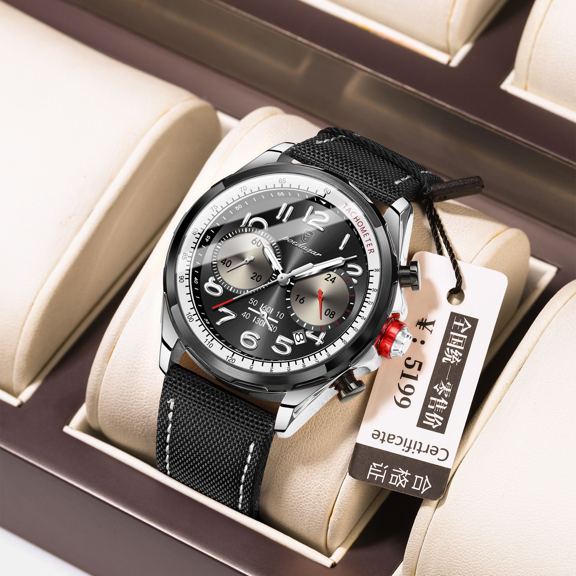 2025 NEW POEDAGAR 862 New Luxury Fashion Sport Man Wristwatch Waterproof Luminous Chronograph Quartz Men's Watches Leather Men Watch