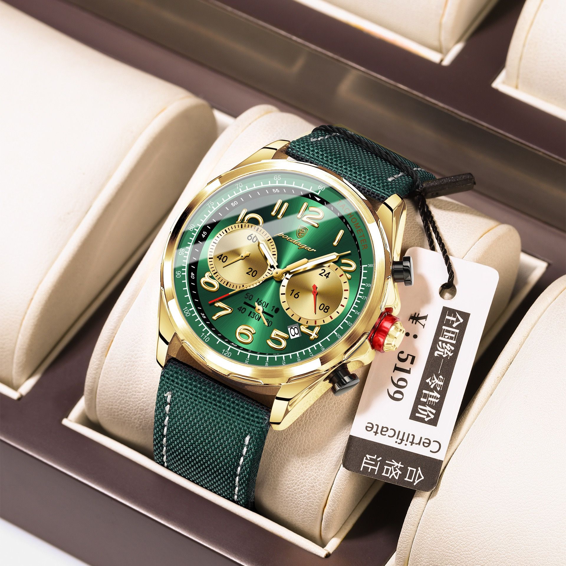 2025 NEW POEDAGAR 862 New Luxury Fashion Sport Man Wristwatch Waterproof Luminous Chronograph Quartz Men's Watches Leather Men Watch