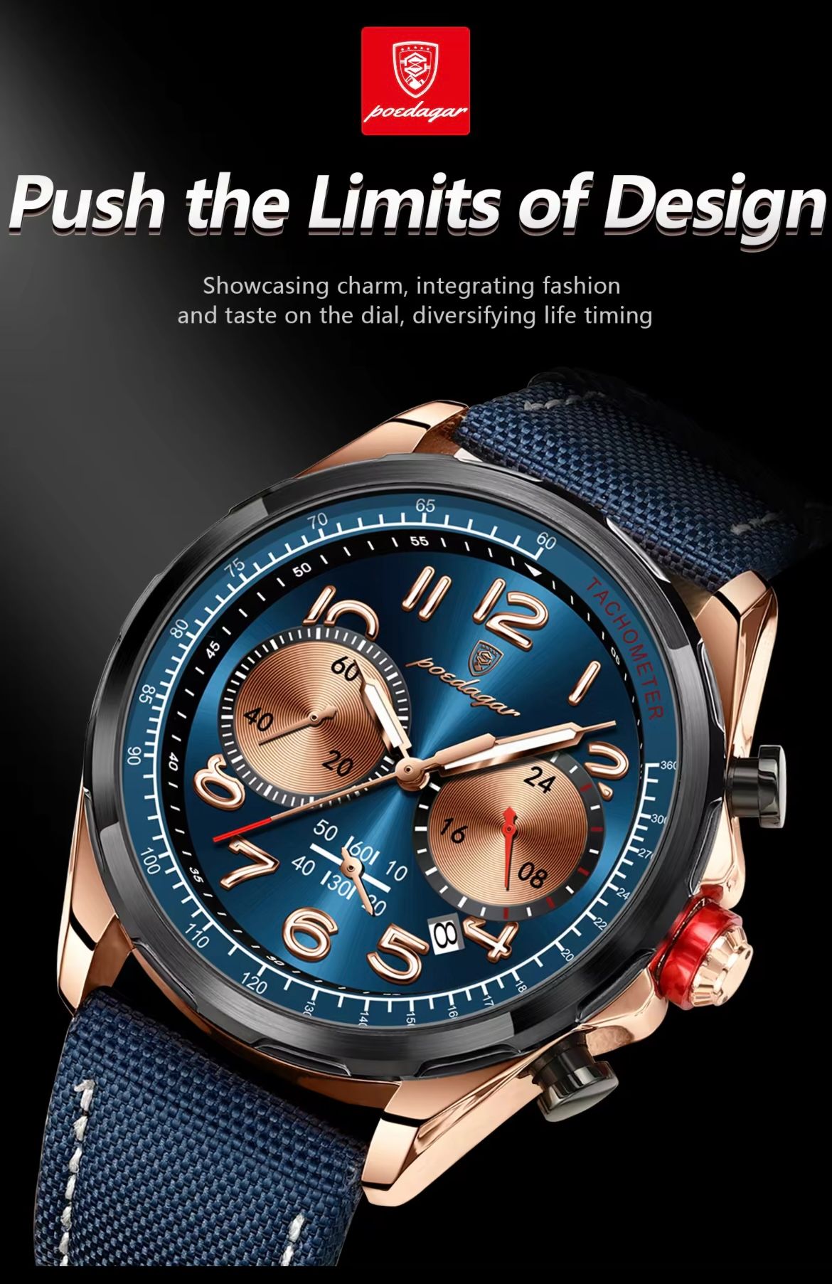 2025 NEW POEDAGAR 862 New Luxury Fashion Sport Man Wristwatch Waterproof Luminous Chronograph Quartz Men's Watches Leather Men Watch