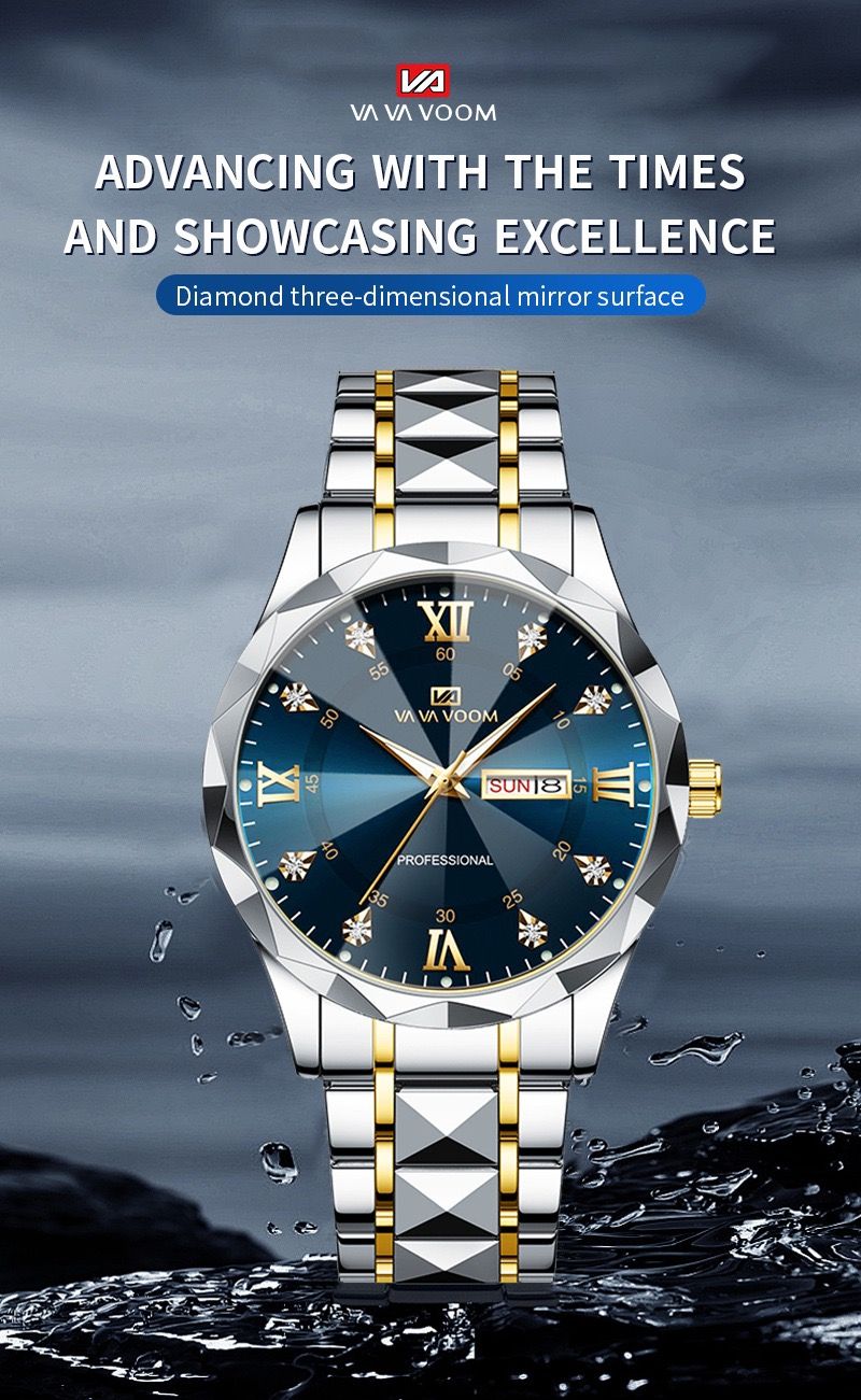 VA VA VOOM 2733 Hannah Martin Quartz Men's Watches Fashion Casual Calendar Luxury Sports Luminous Wristwatch for Mens Style Uhr