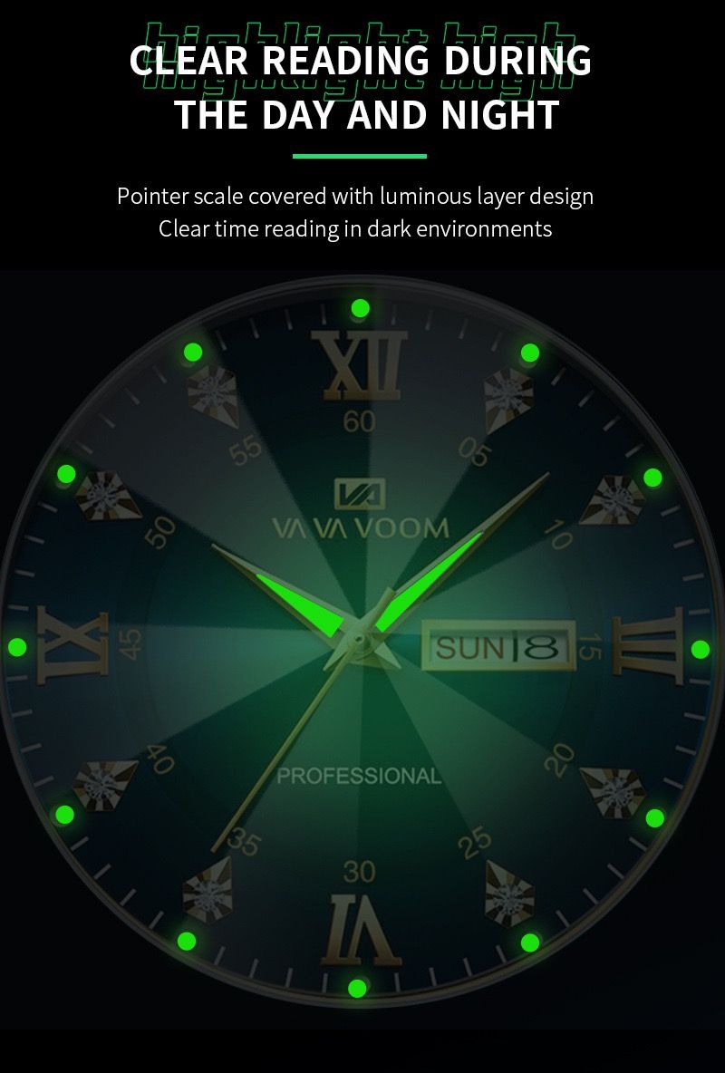 VA VA VOOM 2733 Hannah Martin Quartz Men's Watches Fashion Casual Calendar Luxury Sports Luminous Wristwatch for Mens Style Uhr