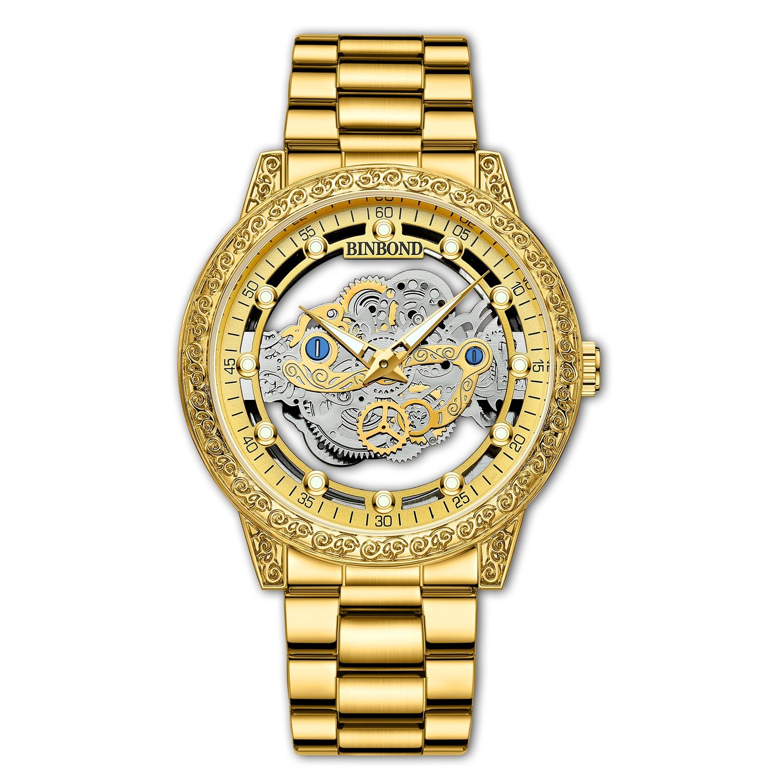 Binbond B1010 1010 Quartz Movement Stainless Steel Fashion Men's Sports Watches Men Waterproof Luminous Business Watch Man Watch