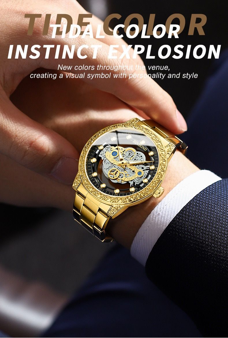 Binbond B1010 1010 Quartz Movement Stainless Steel Fashion Men's Sports Watches Men Waterproof Luminous Business Watch Man Watch