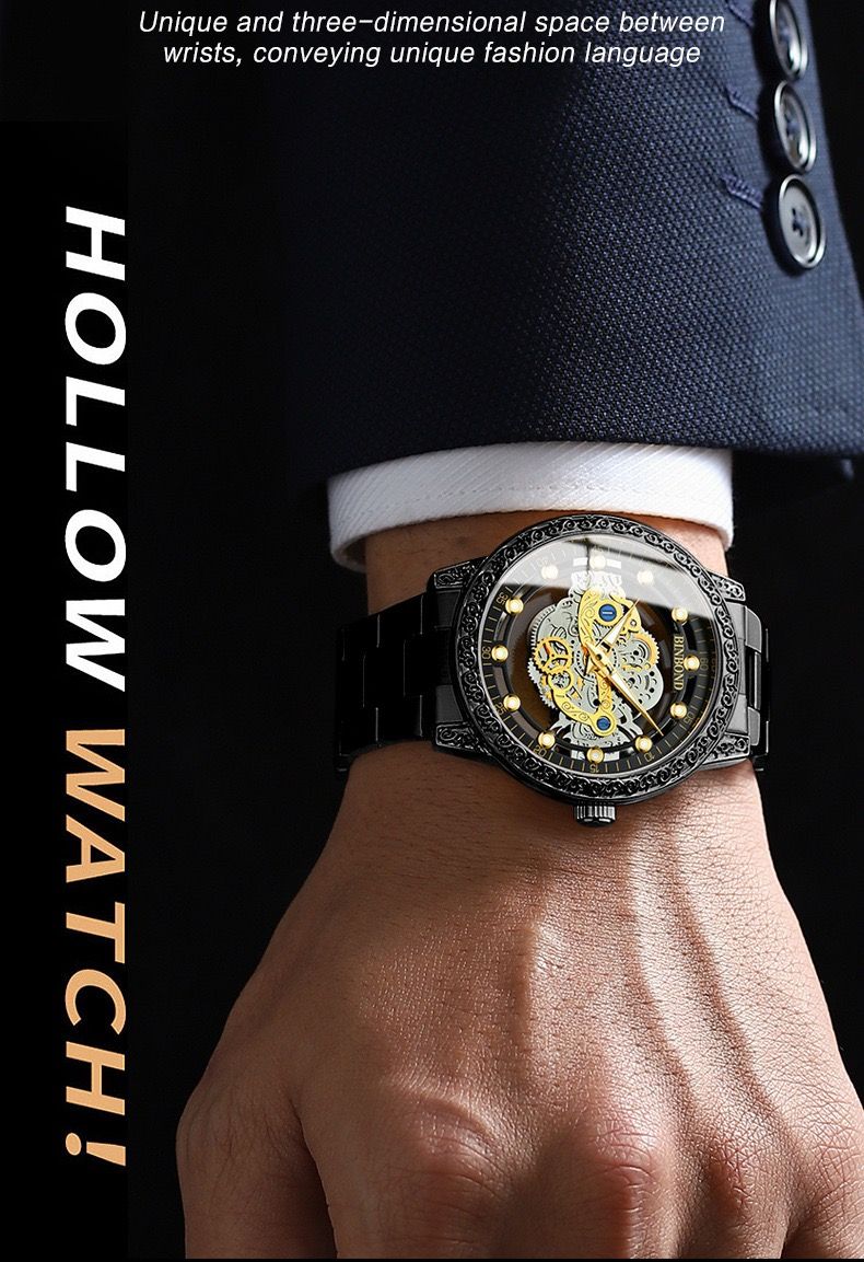 Binbond B1010 1010 Quartz Movement Stainless Steel Fashion Men's Sports Watches Men Waterproof Luminous Business Watch Man Watch