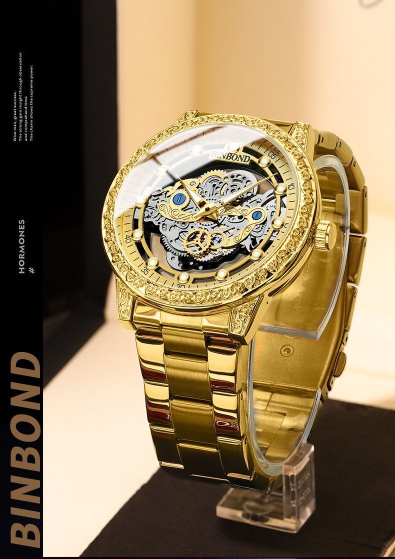 Binbond B1010 1010 Quartz Movement Stainless Steel Fashion Men's Sports Watches Men Waterproof Luminous Business Watch Man Watch