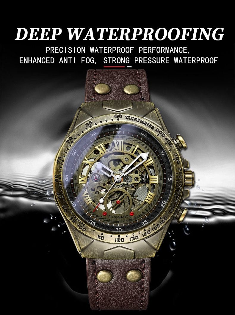 BINBOND A275 Fashion Mechanical Men's Watches Leather Strap Tourbillon Retro Leisure High End Brand Mechanical Watch for Men