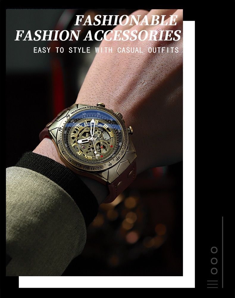 BINBOND A275 Fashion Mechanical Men's Watches Leather Strap Tourbillon Retro Leisure High End Brand Mechanical Watch for Men