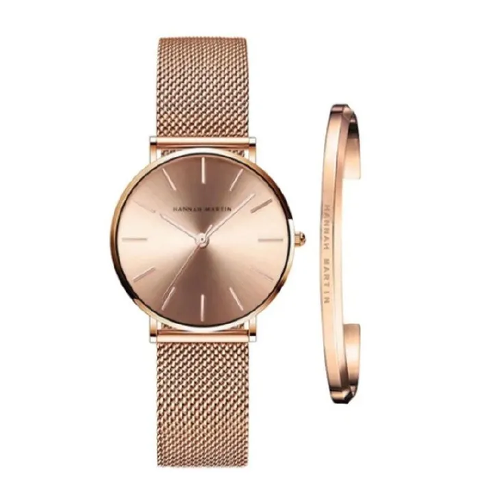 CC36 Hannah Martin Luxury Quartz Watch Waterproof Lady Original Brand Women Wristwatch with Bracelet for Girl Montre Femme Reloj