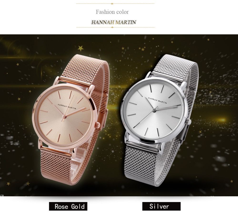 CC36 Hannah Martin Luxury Quartz Watch Waterproof Lady Original Brand Women Wristwatch with Bracelet for Girl Montre Femme Reloj