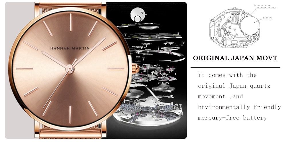 CC36 Hannah Martin Luxury Quartz Watch Waterproof Lady Original Brand Women Wristwatch with Bracelet for Girl Montre Femme Reloj