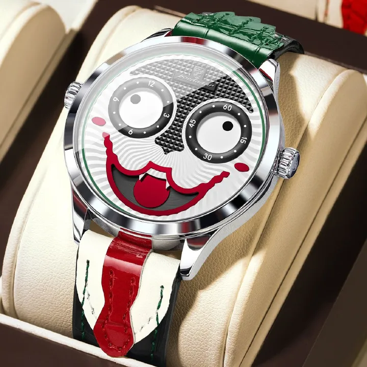 2025 Poedagar  676  Creative Men Waterproof Quartz Watch Luxury Genuine Leather Band Watch for Men