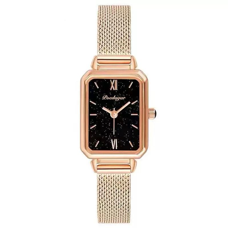POEDAGAR 622 Women Watches Fashion Green Square Dial Quartz Ladies Watch Slim Gift Dress Bracelet Wristwatches Relogio Feminino