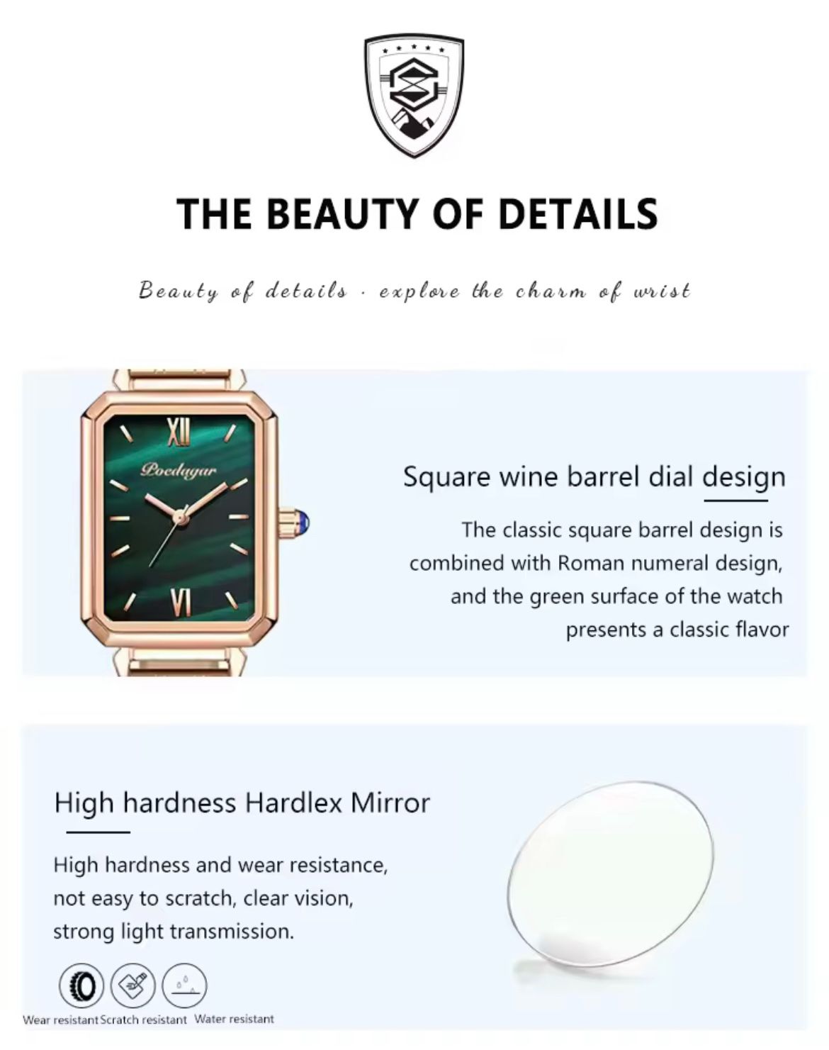 POEDAGAR 622 Women Watches Fashion Green Square Dial Quartz Ladies Watch Slim Gift Dress Bracelet Wristwatches Relogio Feminino