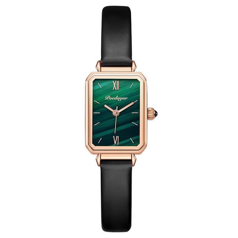 POEDAGAR 622 Women Watches Fashion Green Square Dial Quartz Ladies Watch Slim Gift Dress Bracelet Wristwatches Relogio Feminino