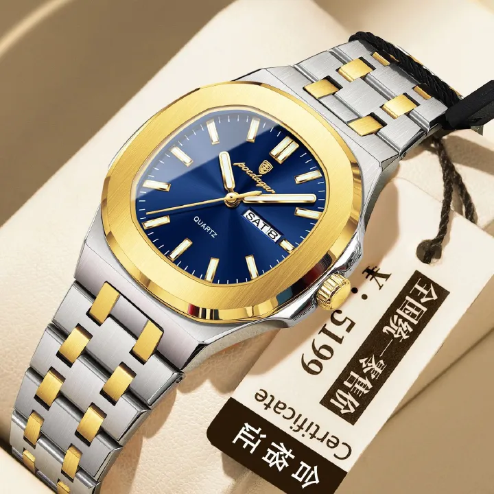 Poedagar 792 Luxury Elegant Stainless Steel Girl Reloj Waterproof Luminous Date Quartz Watch for Women