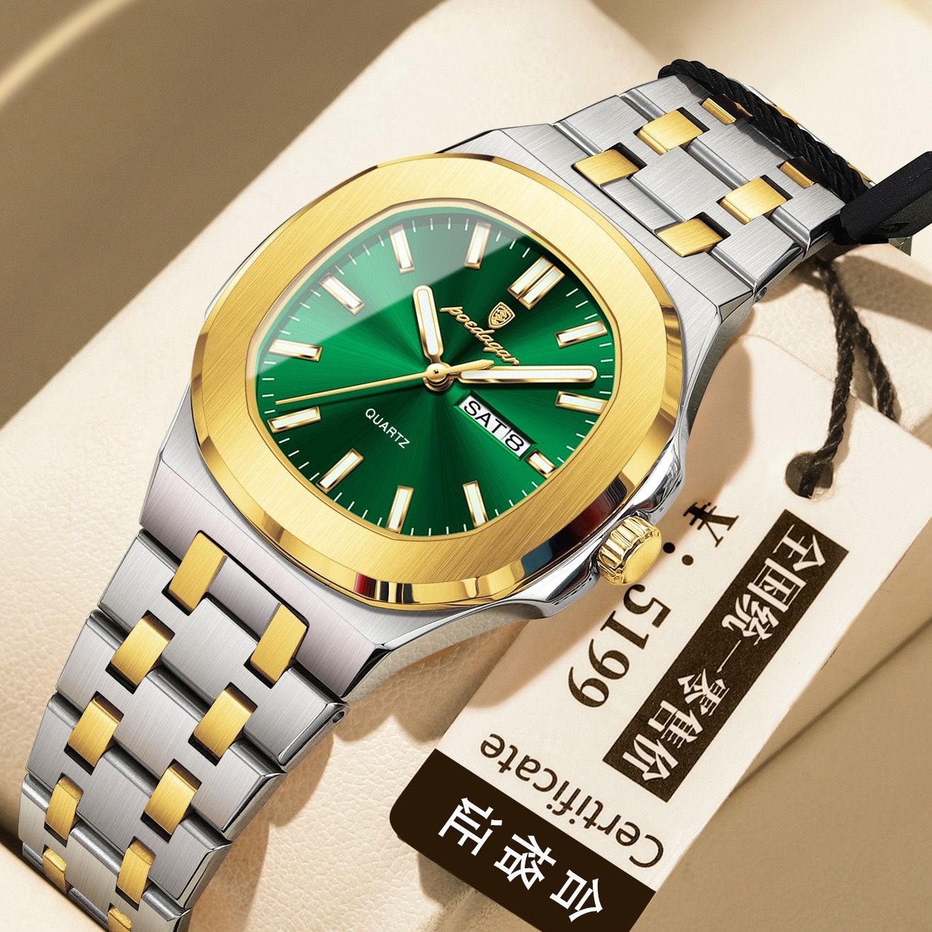 Poedagar 792 Luxury Elegant Stainless Steel Girl Reloj Waterproof Luminous Date Quartz Watch for Women