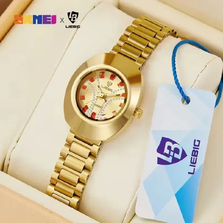 SKMEI  L1021 LIEBIG Montres De Luxe Custom Stainless Steel Wrist Gold Japan Movement Watches Luxury Quartz Orologi Men Watcho Uomo