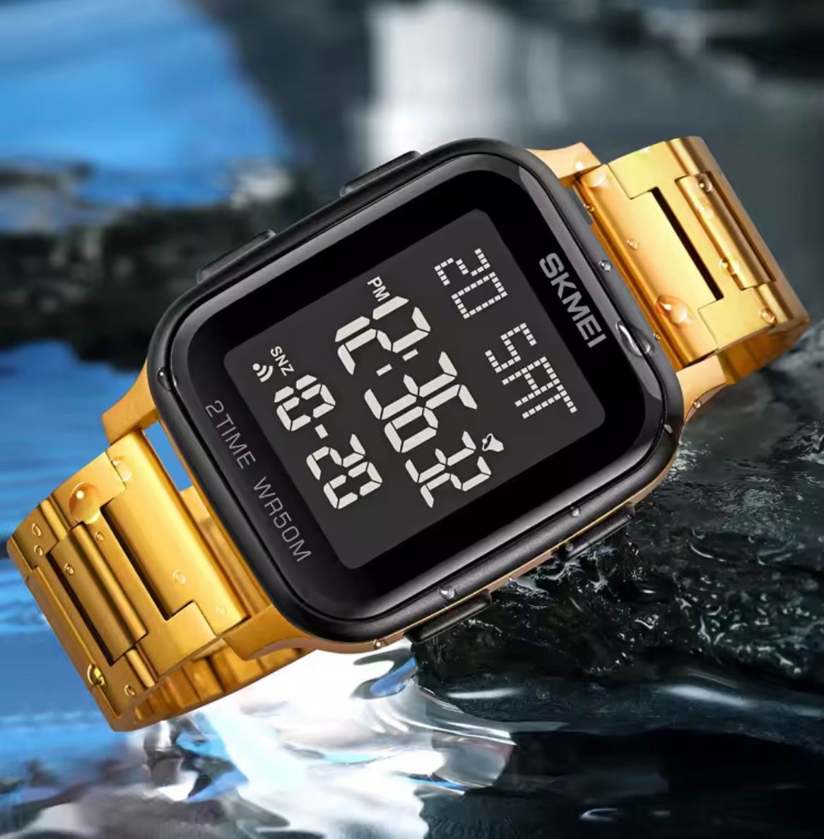 SKMEI 1859 Watches Sports Watches Analog Digital Stainless Steel Shock Led Wristwatches Relogio Masculino