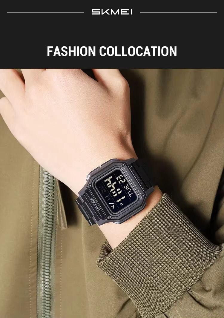 Skmei 2264 Watch Men Waterproof Dual Wristwatches Fashion Digital Electronic Movement LED Chronograph Alarm Clock Men's Watches