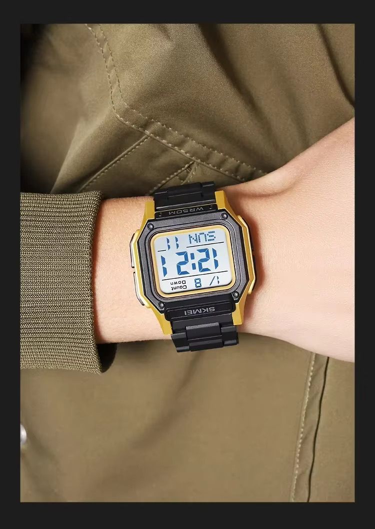 Skmei 2264 Watch Men Waterproof Dual Wristwatches Fashion Digital Electronic Movement LED Chronograph Alarm Clock Men's Watches