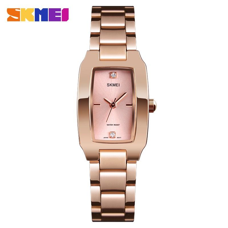 SKMEI 1400 Fashion Thin Casual Dress Luxury Silver Ladies Rhinestone Waterproof Women Watches