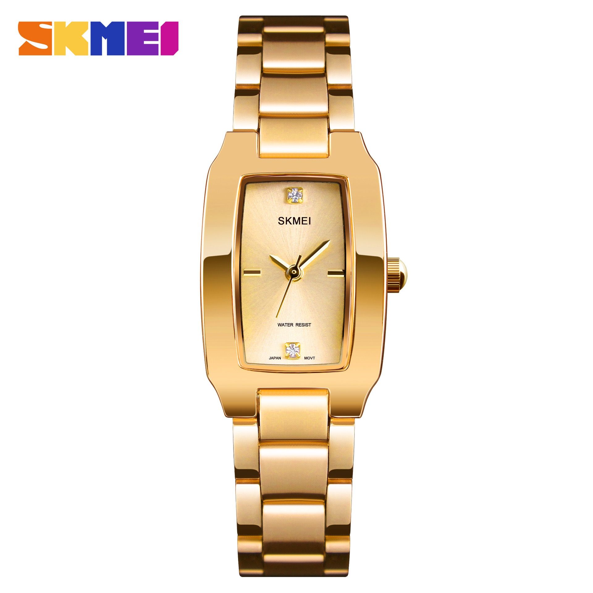 SKMEI 1400 Fashion Thin Casual Dress Luxury Silver Ladies Rhinestone Waterproof Women Watches