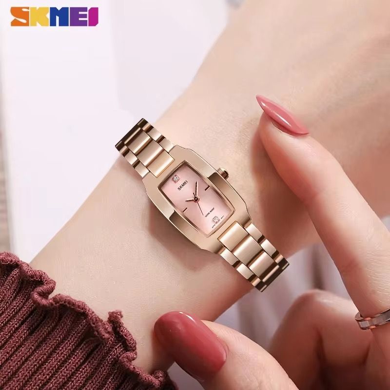 SKMEI 1400 Fashion Thin Casual Dress Luxury Silver Ladies Rhinestone Waterproof Women Watches