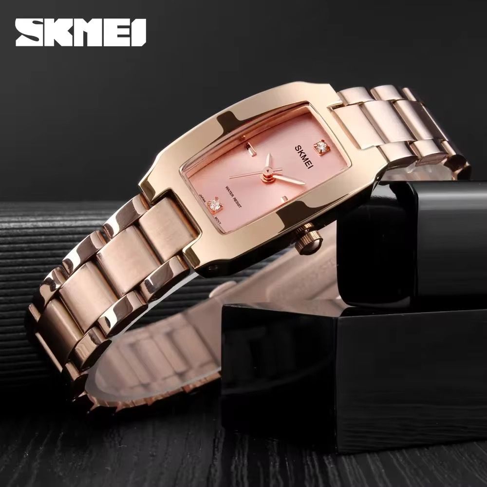 SKMEI 1400 Fashion Thin Casual Dress Luxury Silver Ladies Rhinestone Waterproof Women Watches