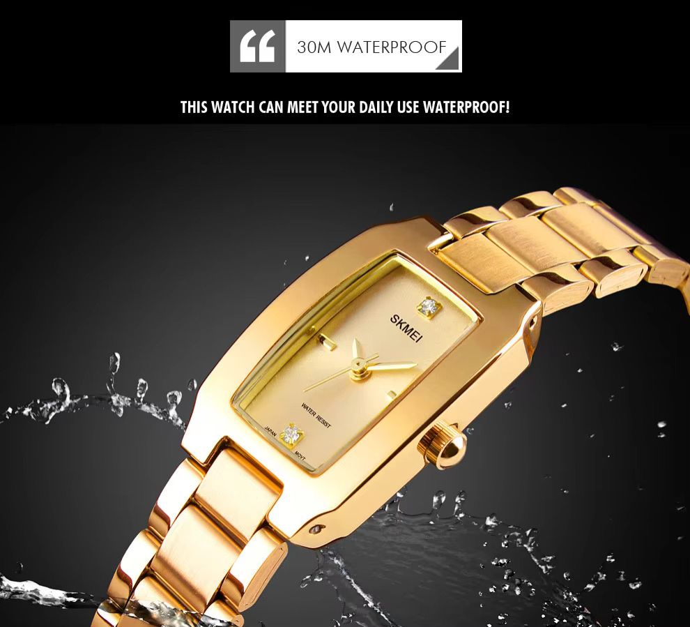 SKMEI 1400 Fashion Thin Casual Dress Luxury Silver Ladies Rhinestone Waterproof Women Watches