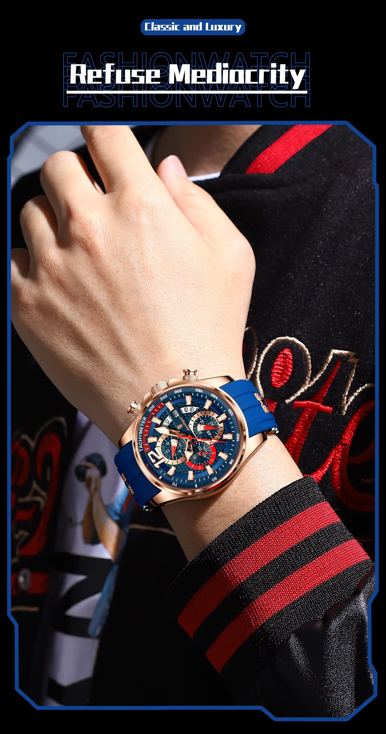 POEDAGAR 898 Montre Homme Reloj New Arrival Men Fashion Quartz Chronograph Sport Silicone Band Luminous Waterproof Watch for Men