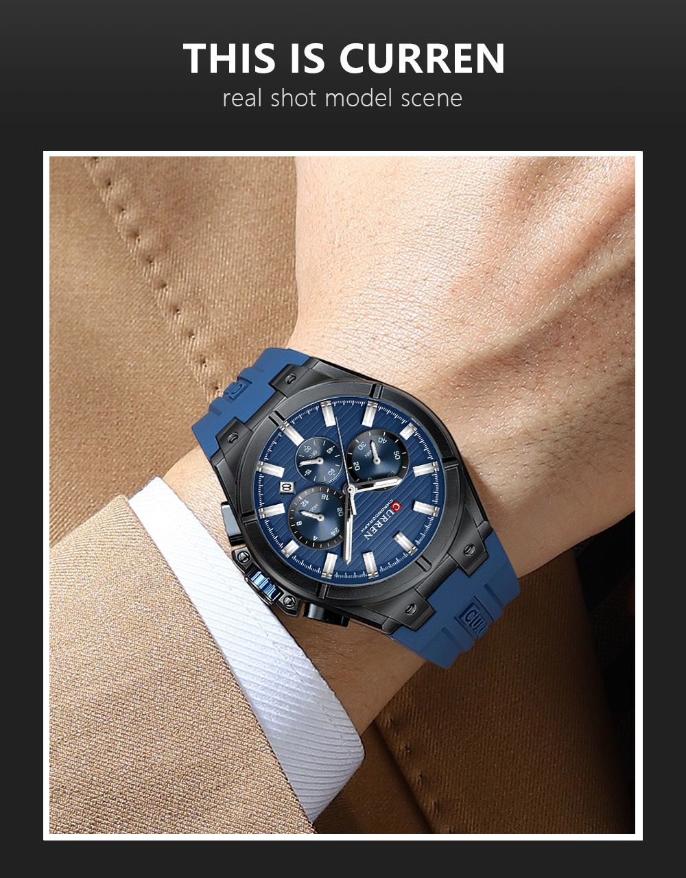 CURREN 8487 Top Brand Men's Sport Quartz Watch Men Silicone Chronograph Quartz Wristwatch Calendar Male Clock Relogio Masculino