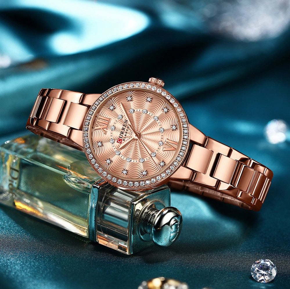 CURREN 9085 Simple Women's Quartz Watch Waterproof Stainless Steel Strap Women's Business Gentle Style Watch for Friends Gift