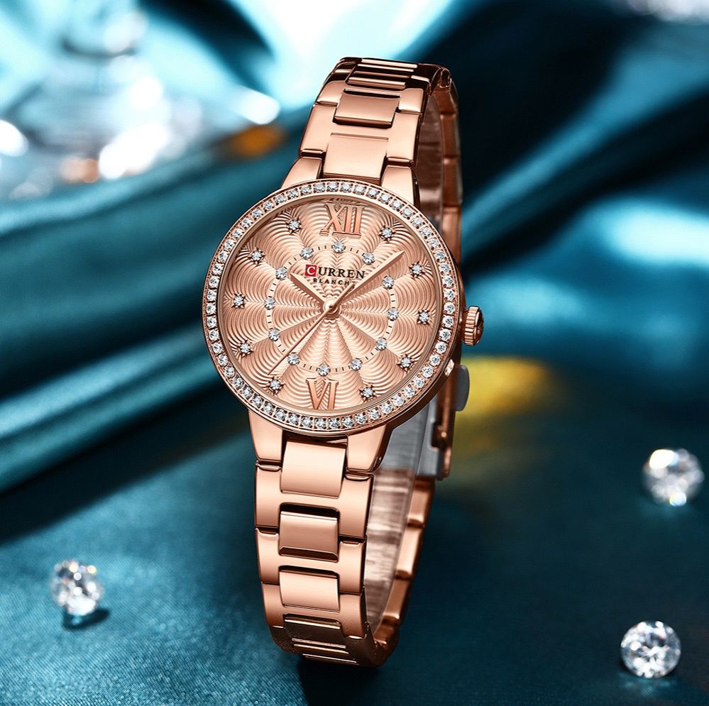 CURREN 9085 Simple Women's Quartz Watch Waterproof Stainless Steel Strap Women's Business Gentle Style Watch for Friends Gift