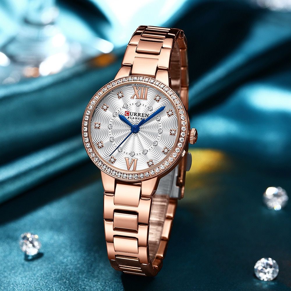 CURREN 9085 Simple Women's Quartz Watch Waterproof Stainless Steel Strap Women's Business Gentle Style Watch for Friends Gift