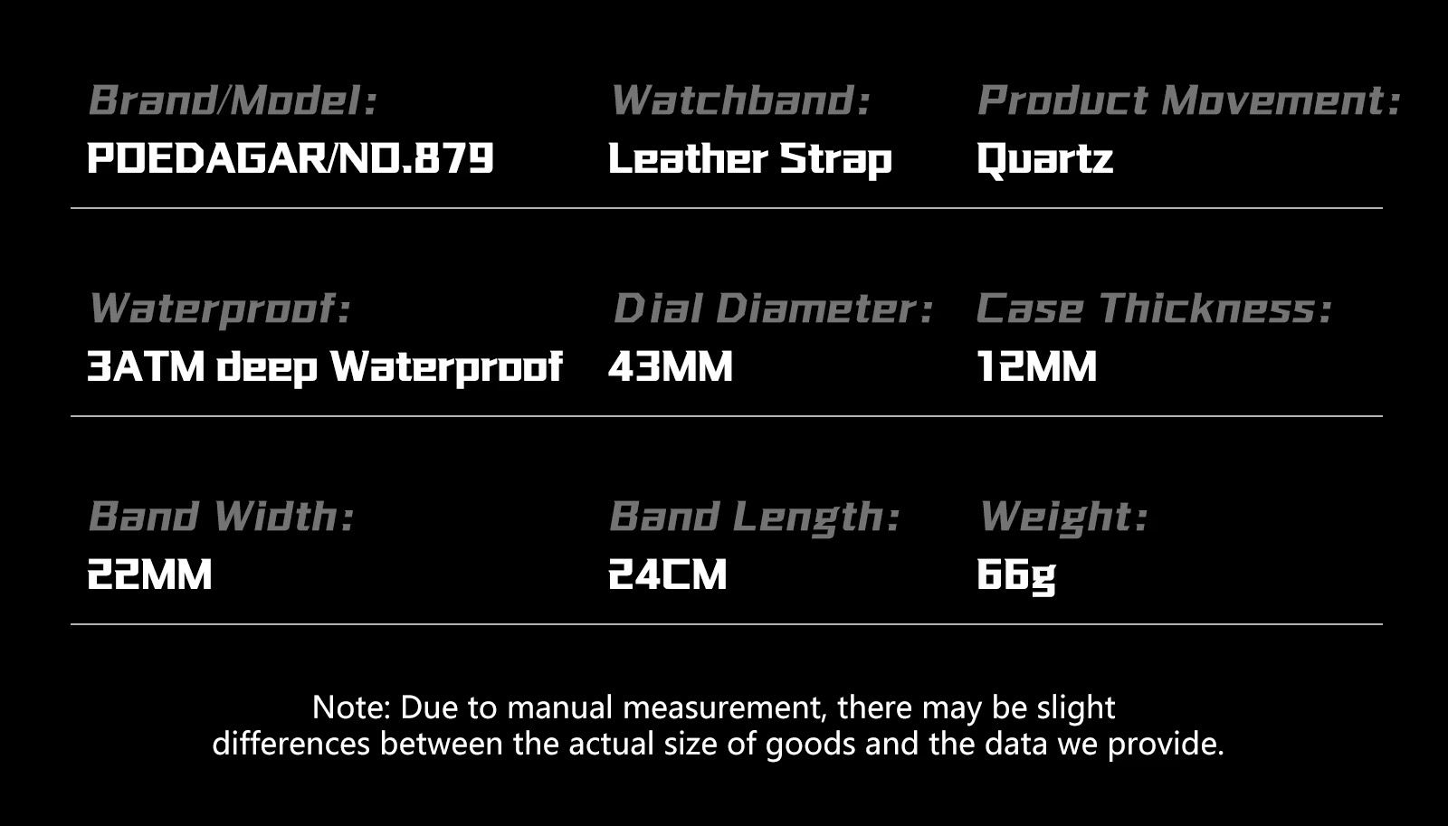 POEDAGAR 879 Casual Fashion Blue Genuine Leather Strap Quartz Watch Waterproof Luminous Hands Sport Reloj Wristwatch for Men