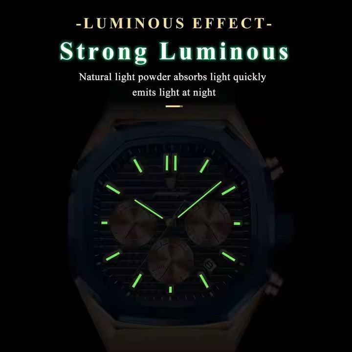 Poedagar 893 New Silicone Strap Mens Watches Waterproof Luminous Chronograph Quartz Watches for Men