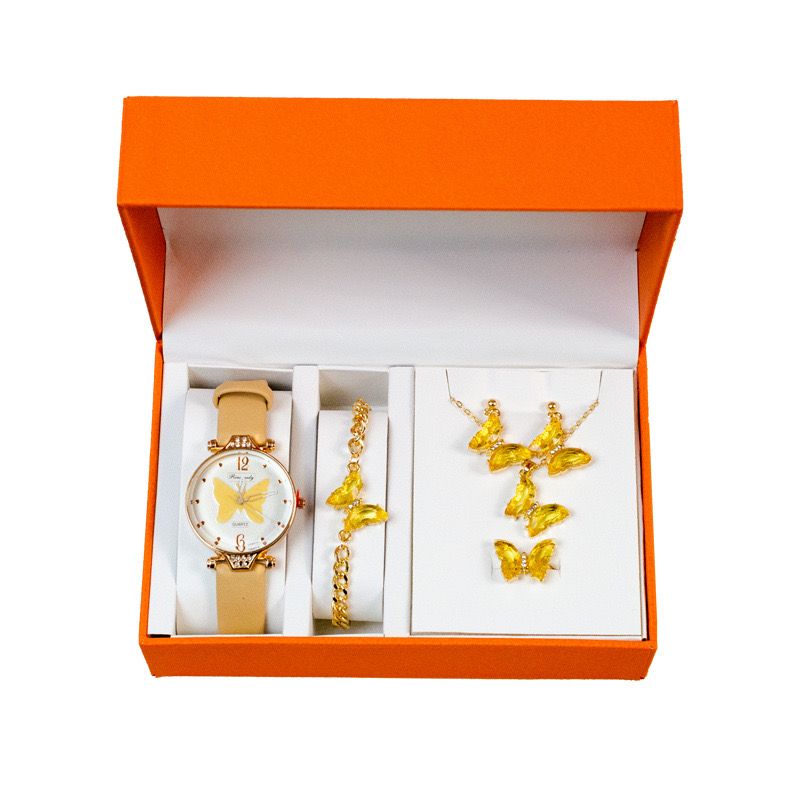 Fashion Women's Gifts Wholesale Trend Quartz Watch Set Bracelet Five Piece Necklaces, Earrings, Rings, Bracelets for Girls