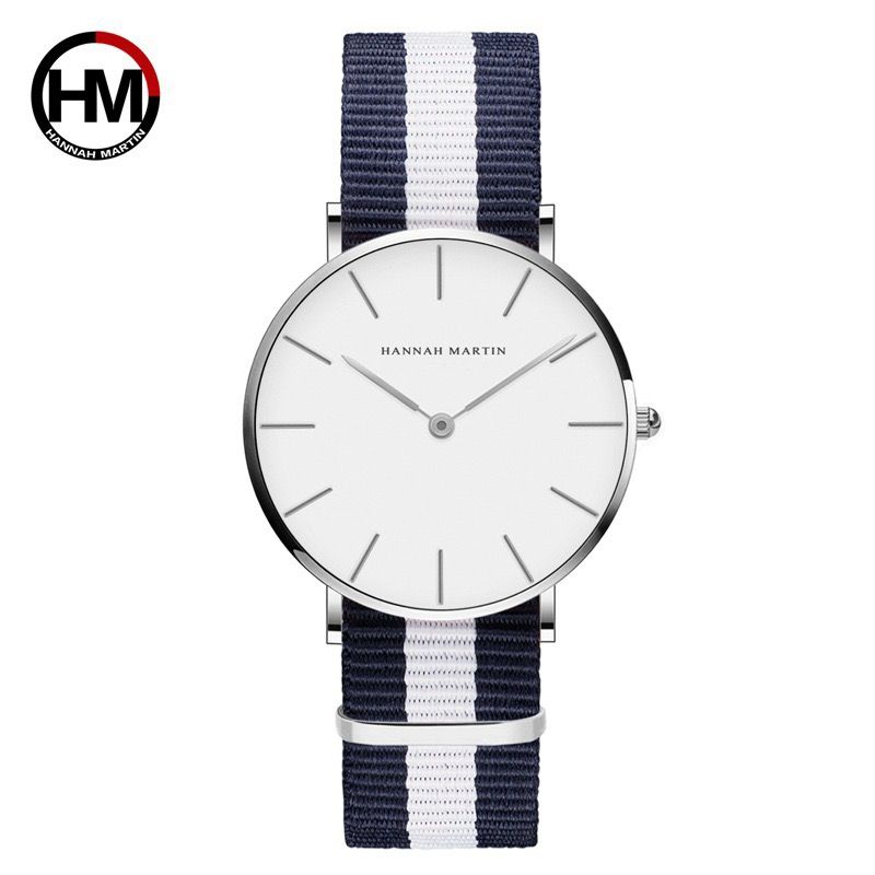 New Hannah Martin CB01 Men's Women's Wristwatch Rose Gold Case Waterproof Alloy Buckle Leather Strap Glass Pointer