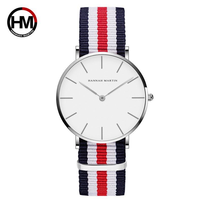 New Hannah Martin CB01 Men's Women's Wristwatch Rose Gold Case Waterproof Alloy Buckle Leather Strap Glass Pointer