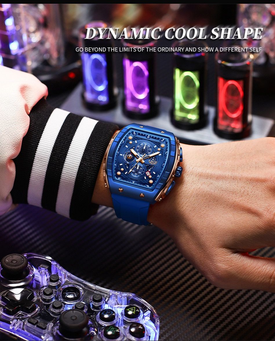 Lige Lg89148 Special Men'S Sports Quartz Watch Multifunctional Luminous Waterproof Calendar Six-Pin Business Quartz Watch