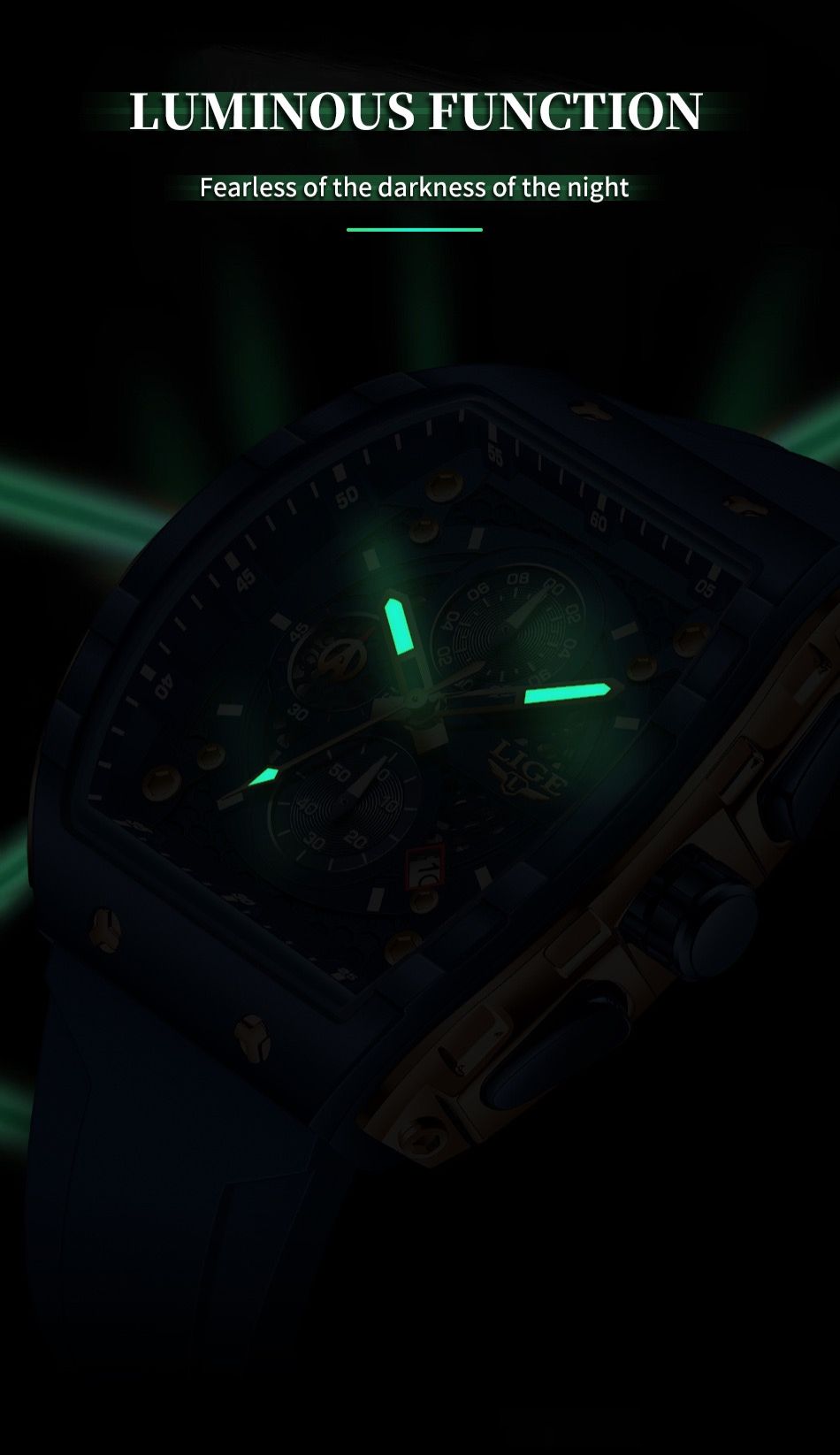 Lige Lg89148 Special Men'S Sports Quartz Watch Multifunctional Luminous Waterproof Calendar Six-Pin Business Quartz Watch