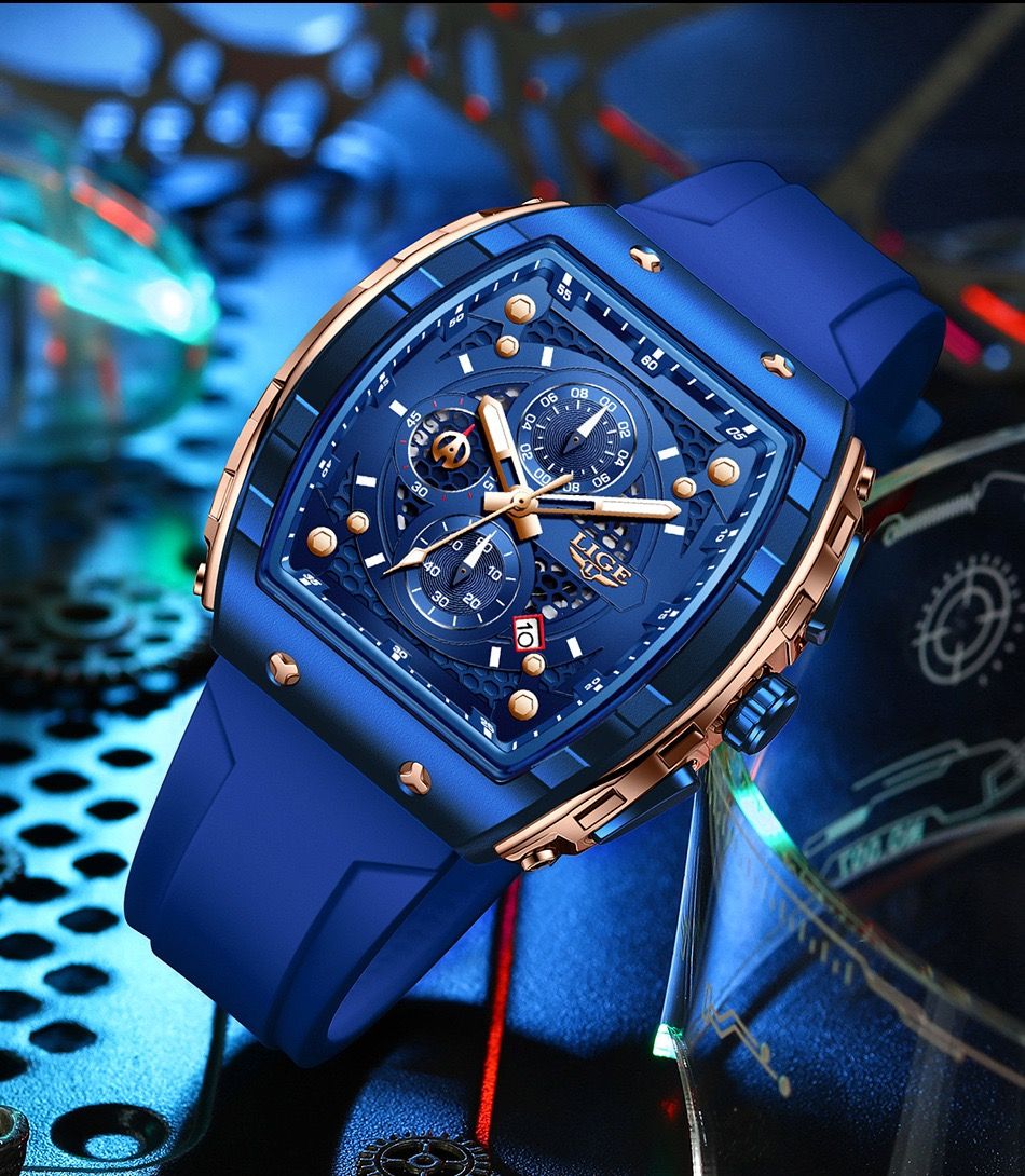 Lige Lg89148 Special Men'S Sports Quartz Watch Multifunctional Luminous Waterproof Calendar Six-Pin Business Quartz Watch