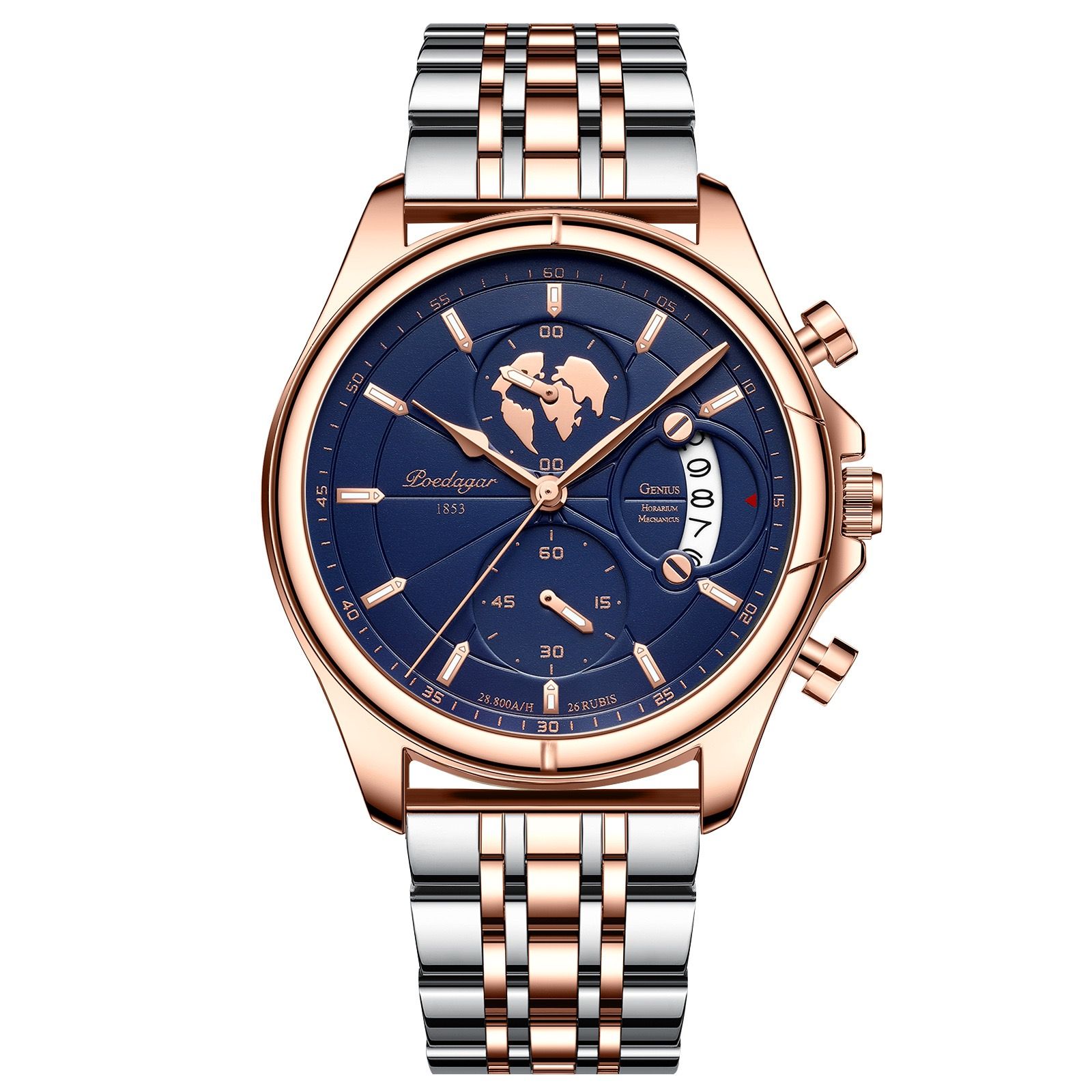 Poedagar 989  Top High Quality Watch for Men Classic Stainless Steel Mens Watch Waterproof Luminous Quartz Watches