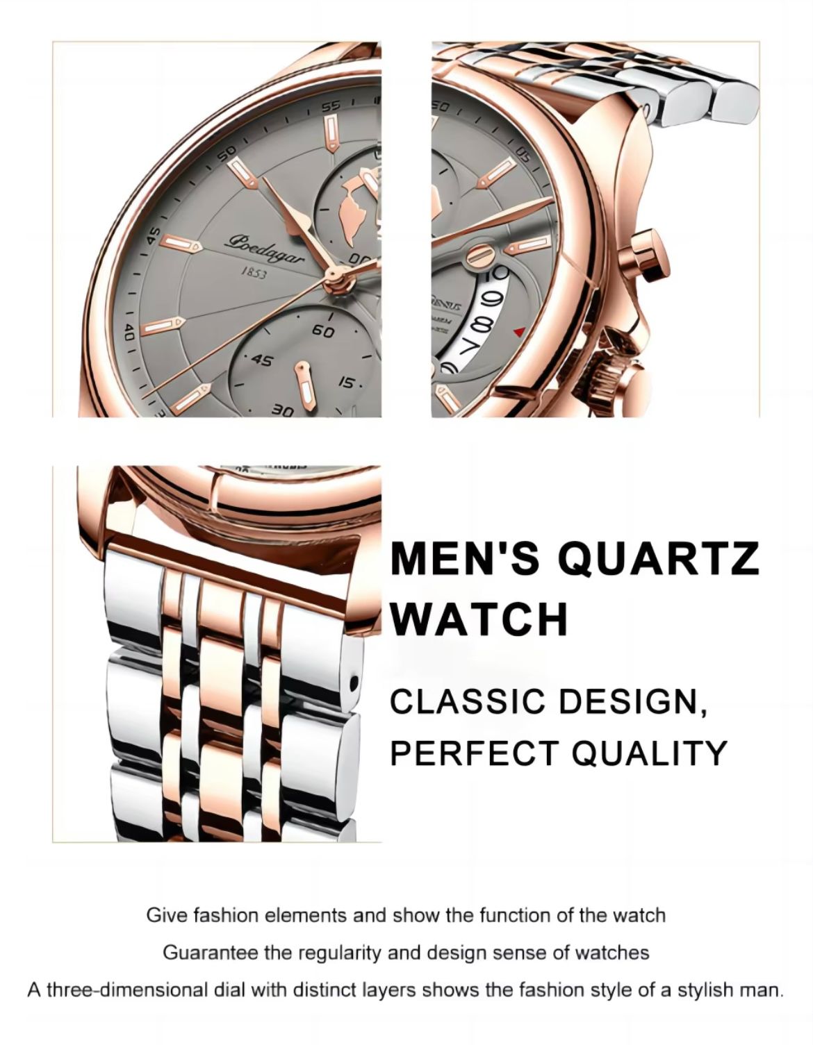 Poedagar 989  Top High Quality Watch for Men Classic Stainless Steel Mens Watch Waterproof Luminous Quartz Watches