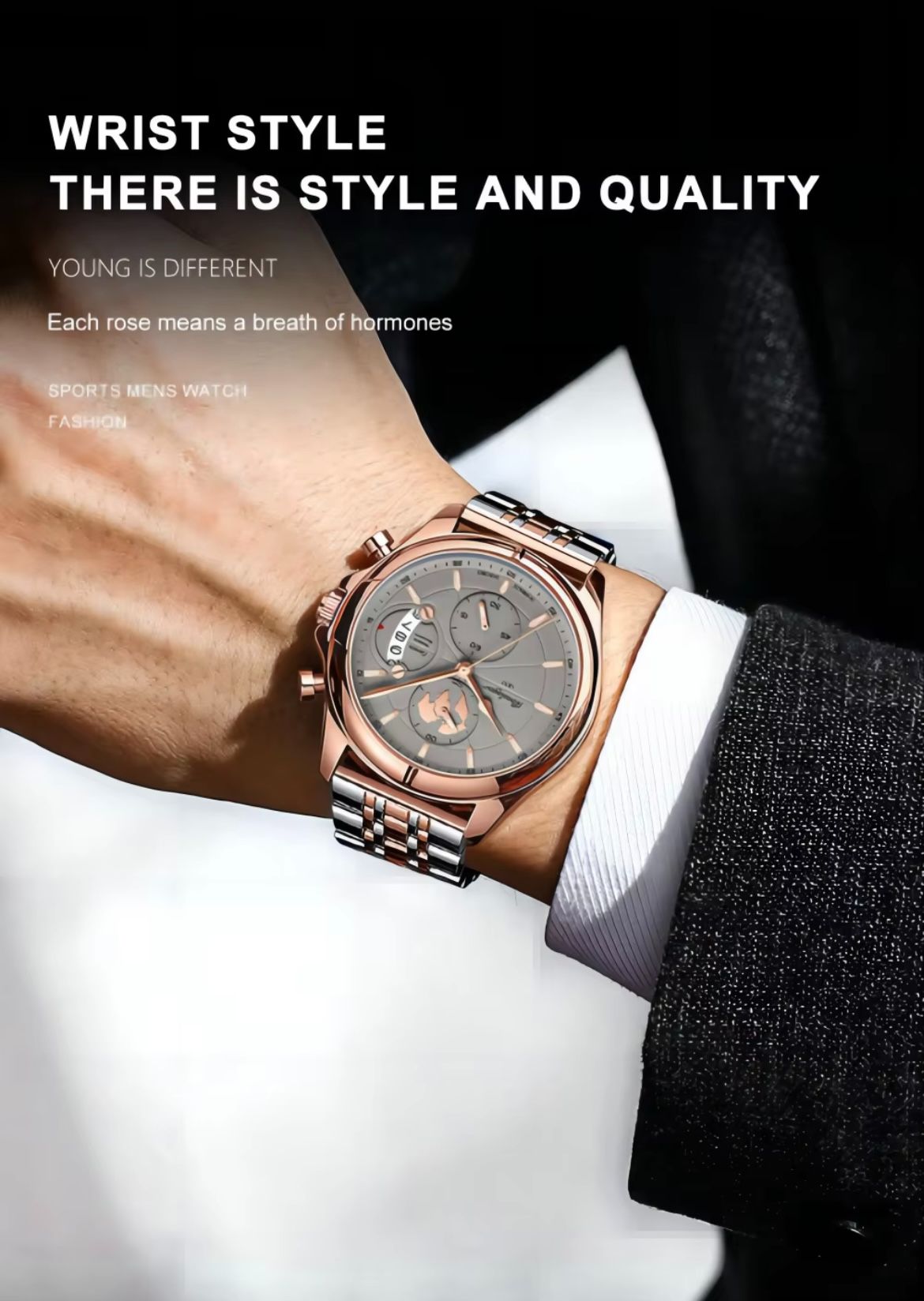 Poedagar 989  Top High Quality Watch for Men Classic Stainless Steel Mens Watch Waterproof Luminous Quartz Watches