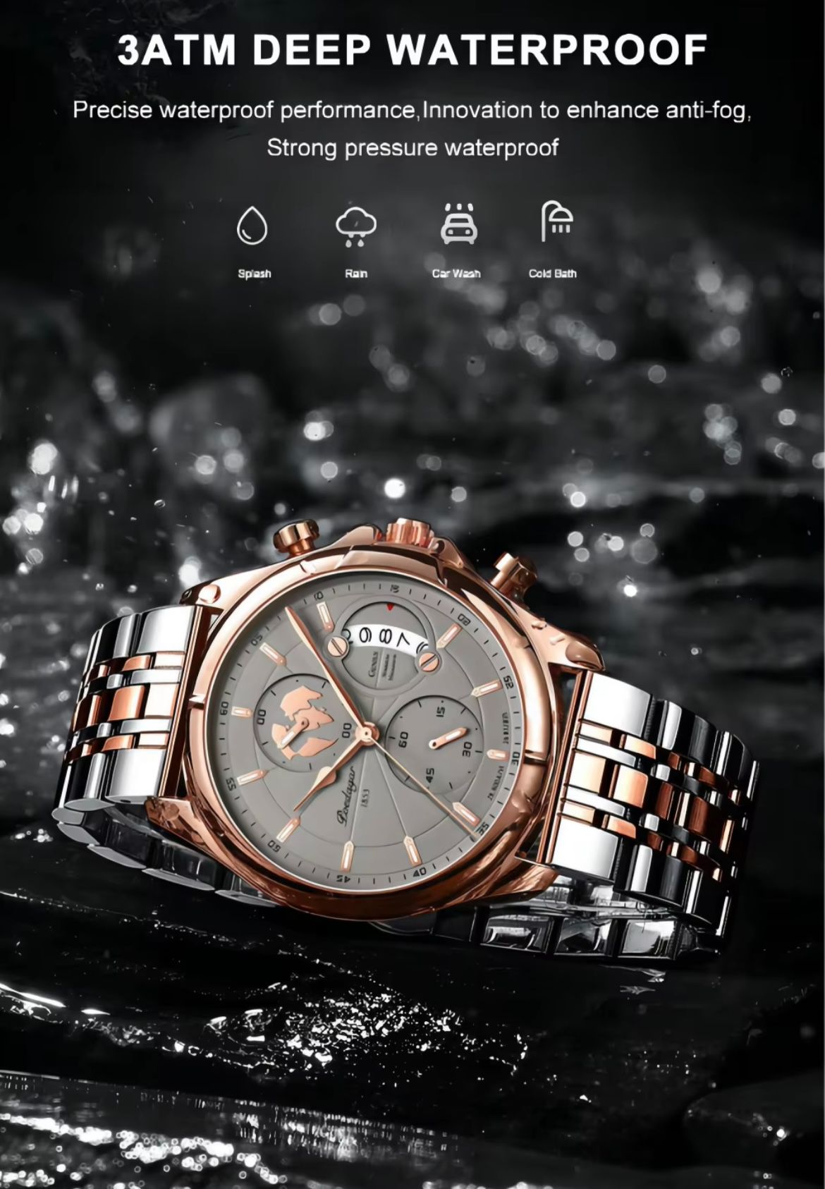 Poedagar 989  Top High Quality Watch for Men Classic Stainless Steel Mens Watch Waterproof Luminous Quartz Watches