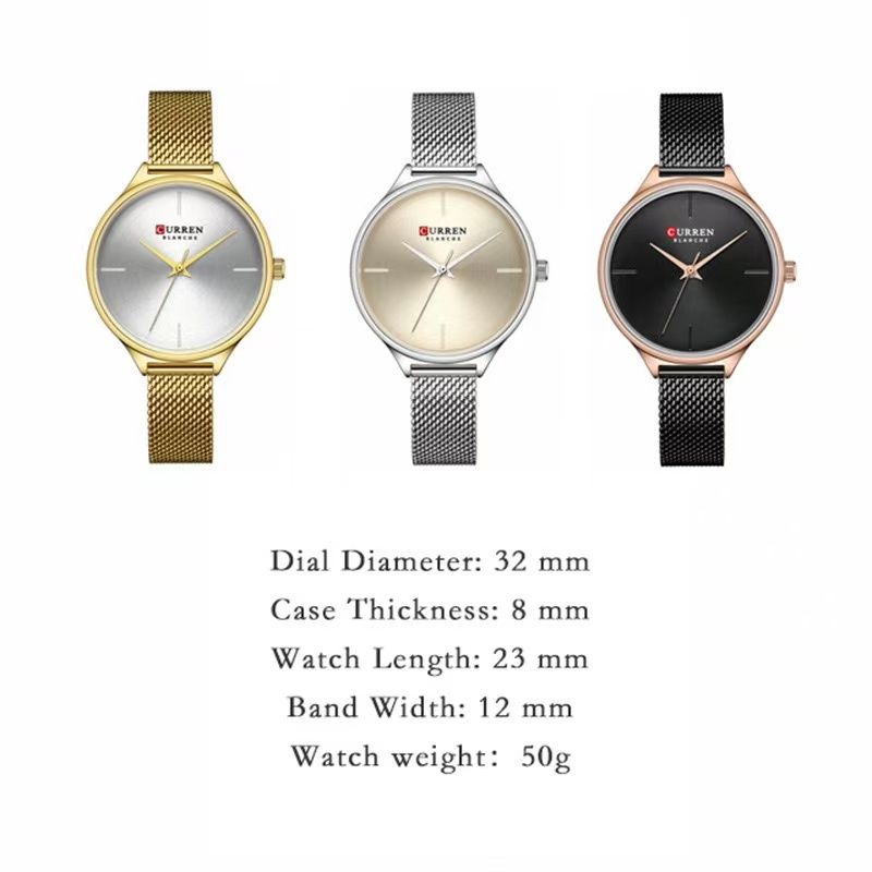 CURREN 9062 Elegant Minimalist Women's Watch Alloy Stainless Steel Mesh Strap Quartz Elegant Minimalist Women's Watch Alloy Stainless Steel Mesh Strap Quartz Glass Water Resistant Daily Fashion Casual
